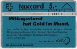 5 CHF Krankenkasse KBV - seltene Kunden Taxcard