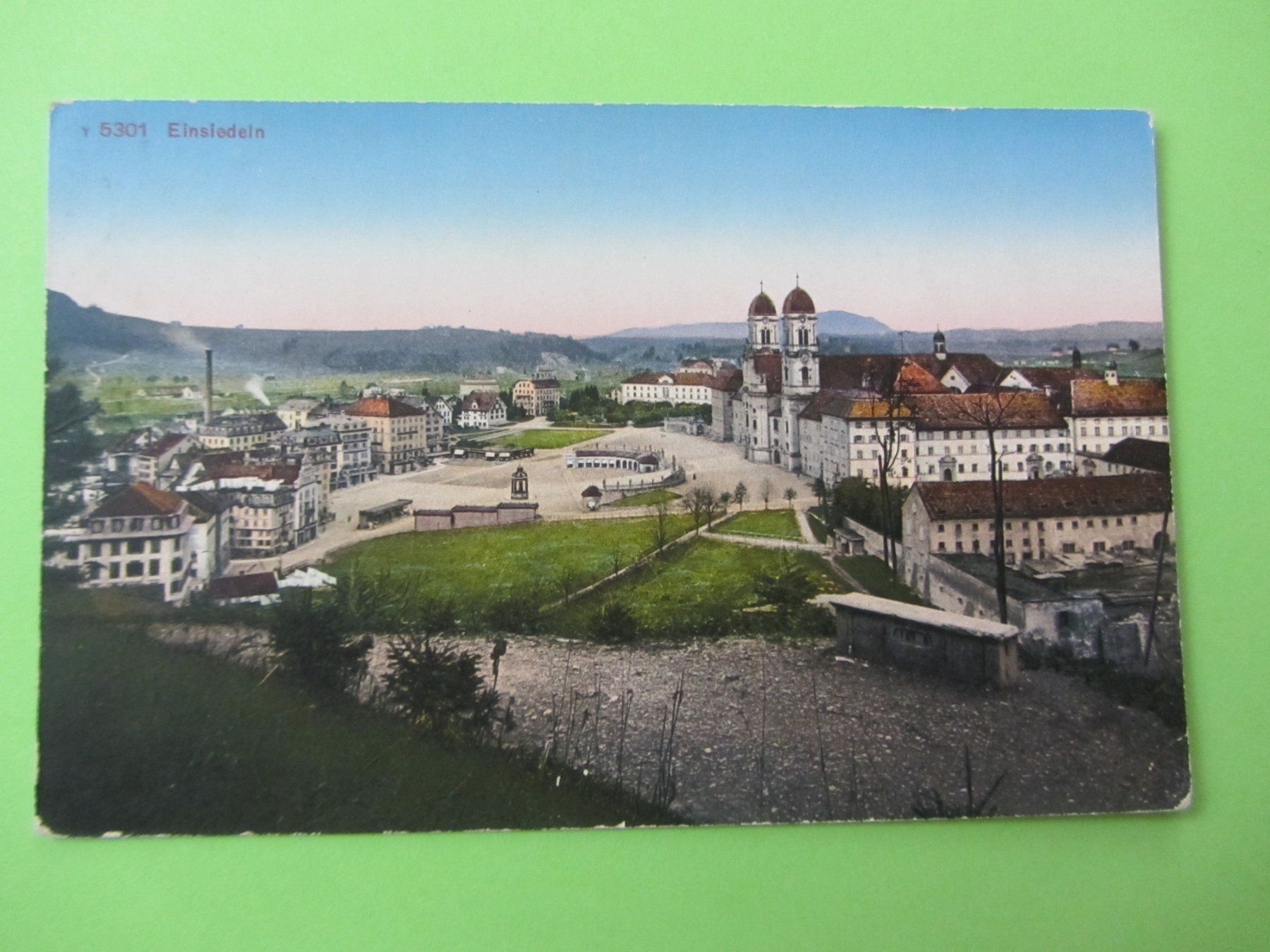 Cartoline postali: Ansichtskarte Einsiedeln ca. 1918 – Usato da Malters venduto da moc_z8d9