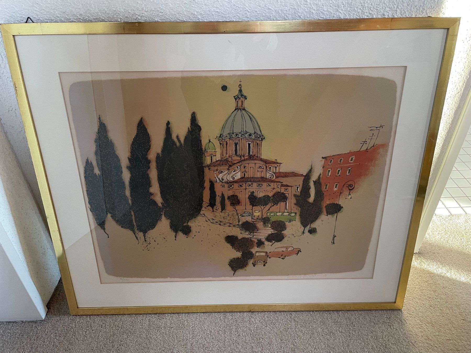 Grafica & Litografie: Lithographie " ROM" Marco Richtering  Rahmen vergoldet – Usato da Hausen am Albis venduto da Werk3 1