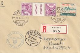 Pro Aero Sonderflug 1941, ital. So-Stempel u. Zwischensteg