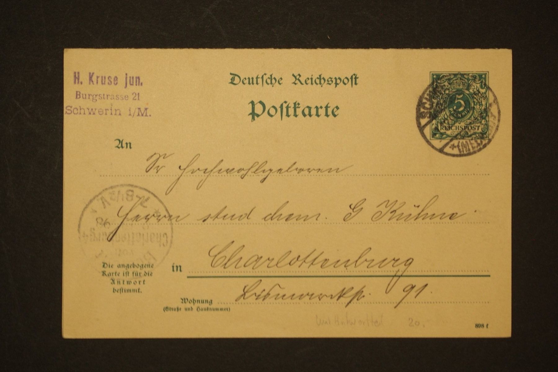 Alle Briefmarken: 1898 DR Ganzsache mit Antwortteil – Gebraucht aus Solothurn von and_fxw5