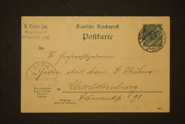1898 DR Ganzsache mit Antwortteil