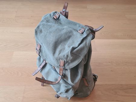 Vintage Schweizer Armee Militär Pfeffer & Salz Rucksack 1955