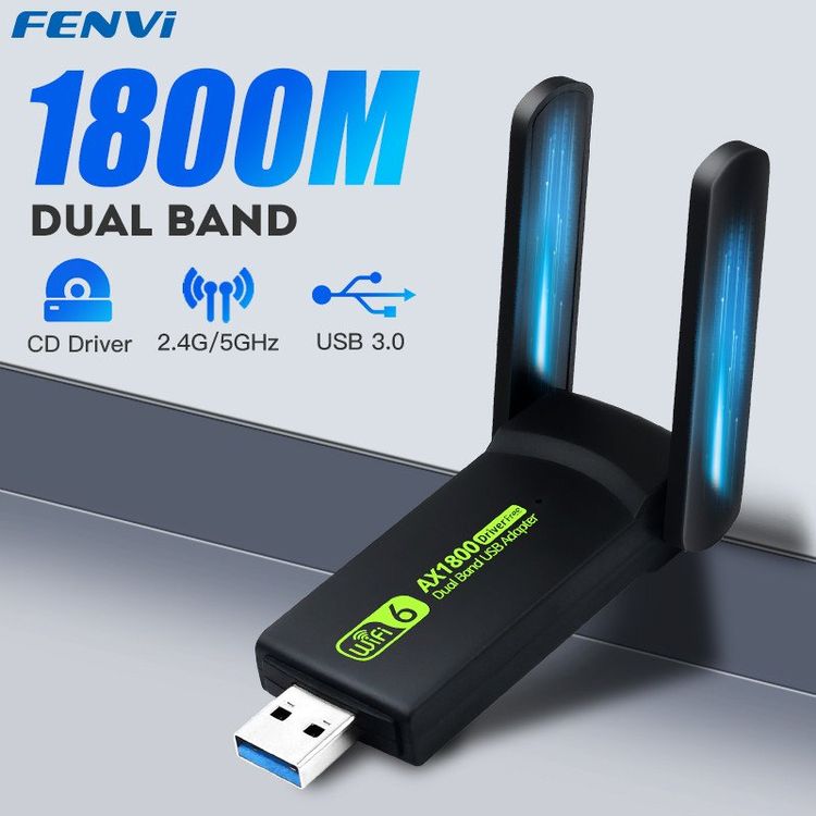 USB Wifi 6 WLAN Adapter Empfänger Receiver 1800Mbps, USB 3.0 (Neu und ...