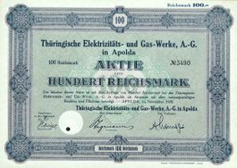 Thüringische Elektrizits- und Gas-Werke, AG, Apolda - 1928