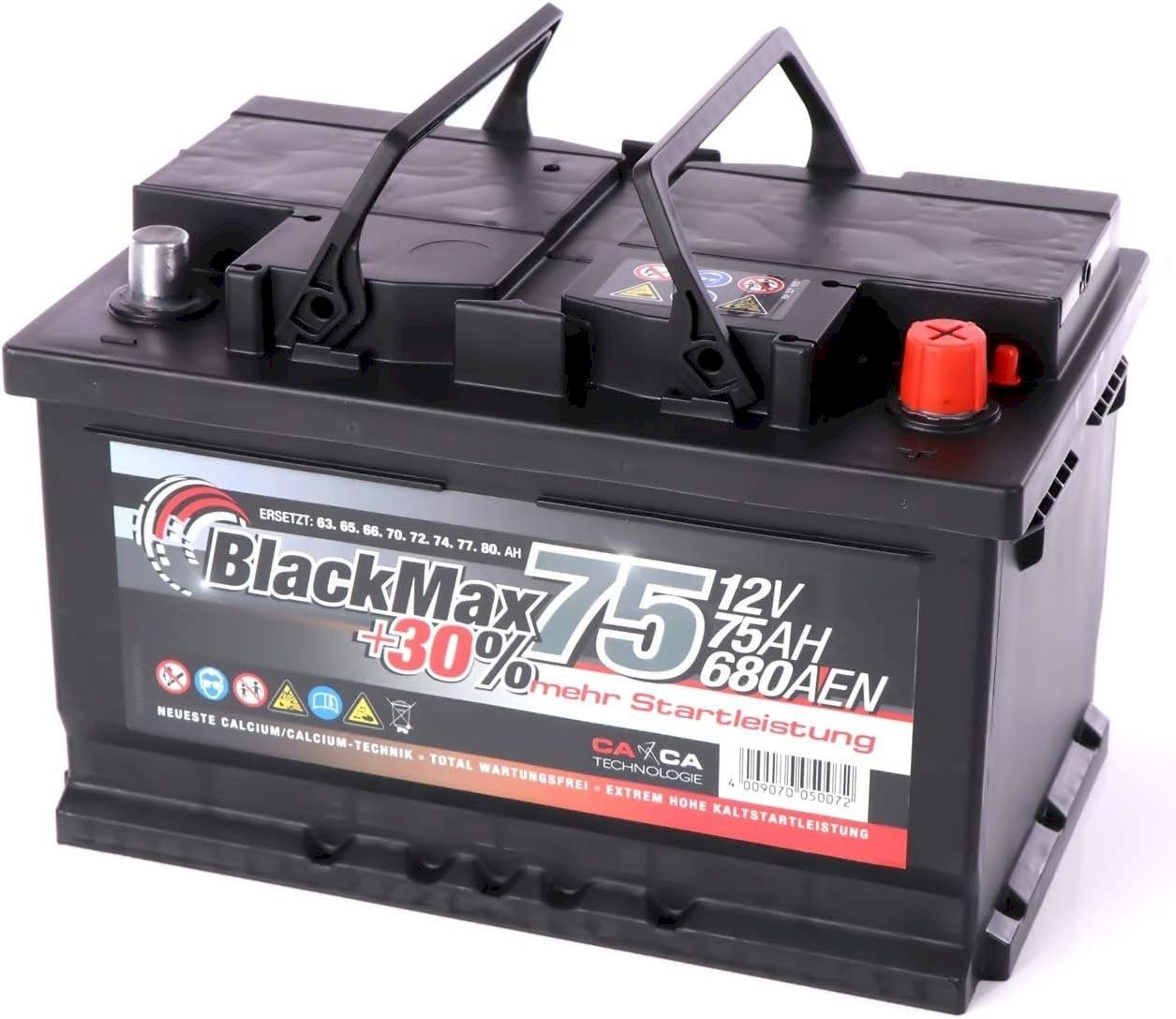 Batterie: BlackMax Autobatterie 12V 75Ah – Nuovo e nell'imballaggio originale da Bottighofen venduto da zaap 3