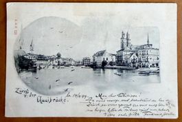 Zürich - Litho 1899 - Quaibrücke