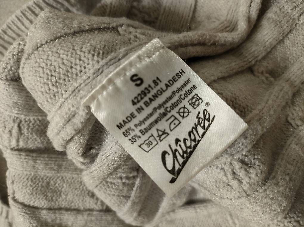 Maglioni & Felpe: Chicorée Strickpullover S, Grau/Creme mit schönes Zopfmuster – Usato da Schaffhausen venduto da Tutti_007 2