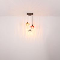 Pendelleuchte, Metall, Glas, 45 cm Ø
