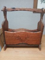 Porte-journaux vintage en bois massif - Charme rustique