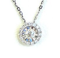 0.28ct. Collier: 750 Weissgold mit Diamant-Anhänger, 1.690,-