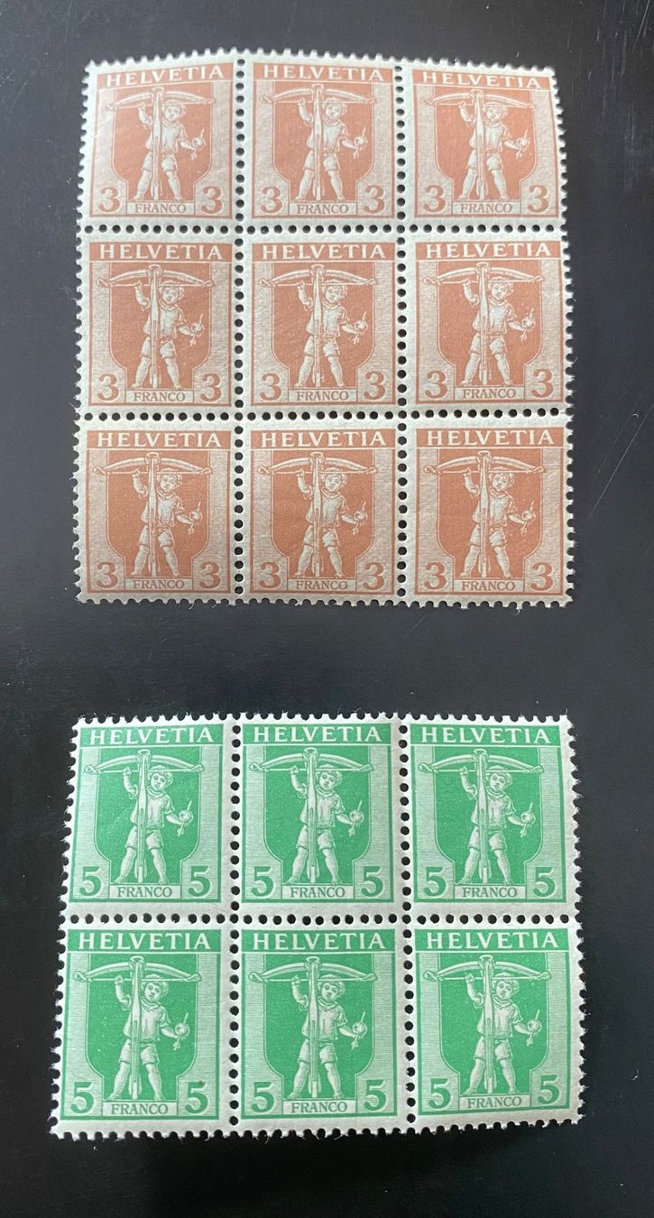 Tutti i francobolli: 1907  -  je ein kleiner Bogenrest Nr. 101 + 103 "" – Nuovo (secondo la descrizione) da Schnottwil venduto da Chasarmar
