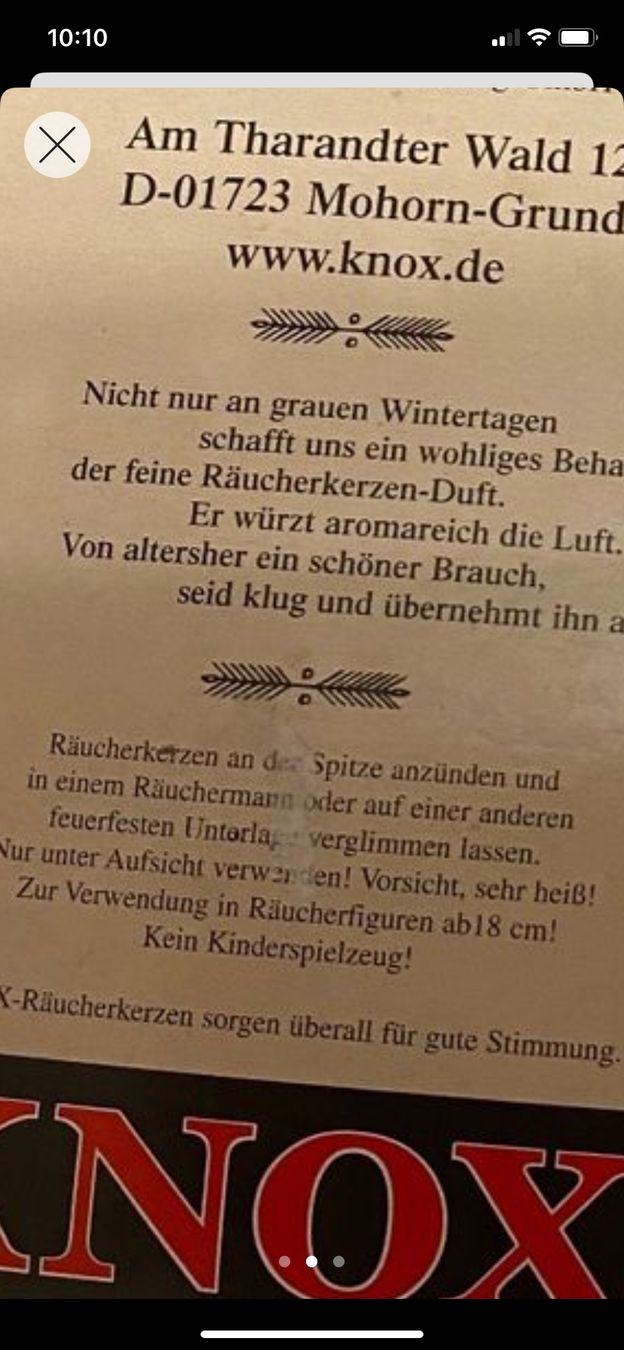 Bougies: Räucherkerzen Alt – D'occasion à Buchrain par Sisi83 3