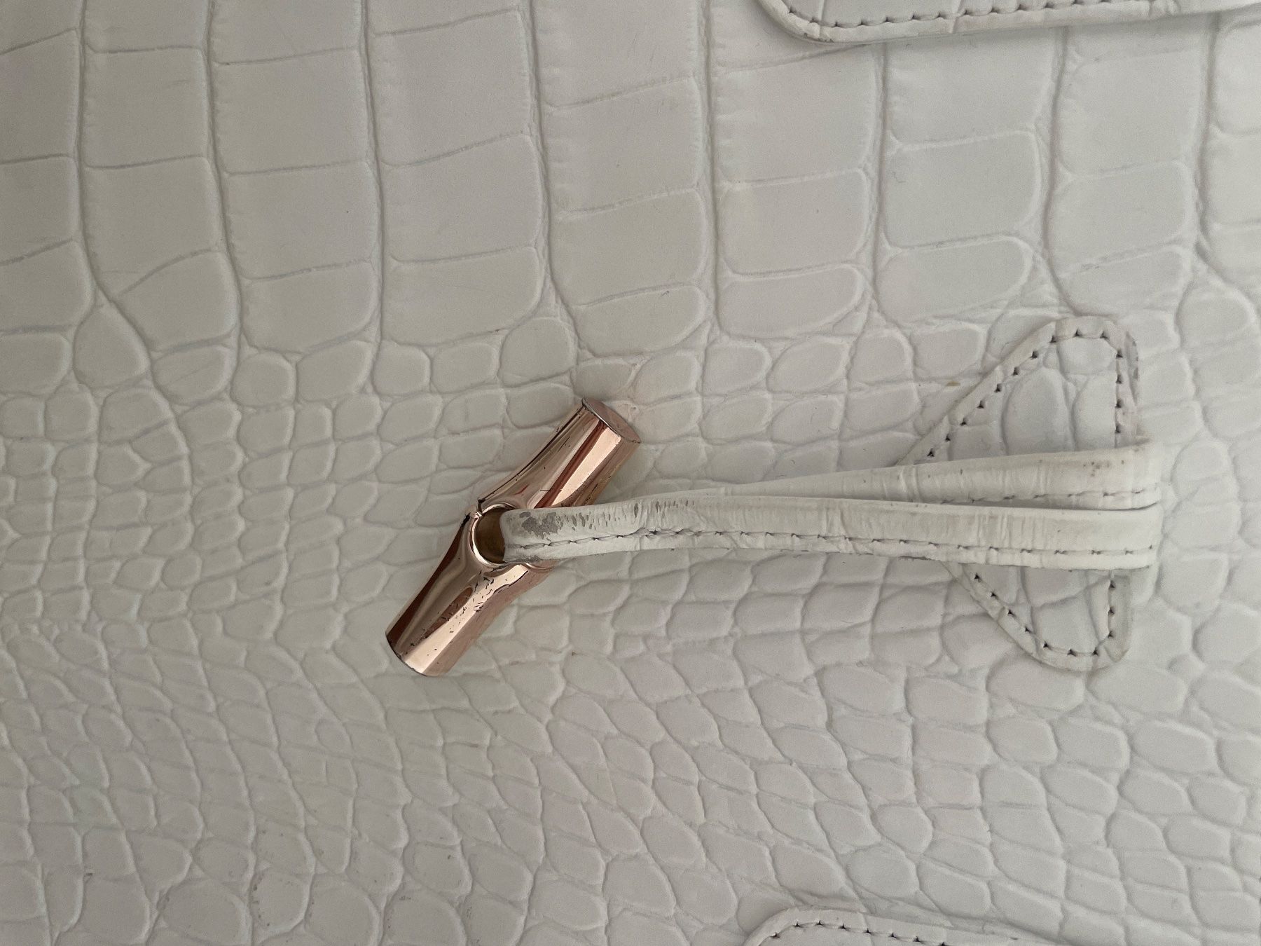 Longchamp Borse da donna: Longchamp Croco Blanc - Sac à Main – Usato da Genève venduto da hg2_yyz7 5