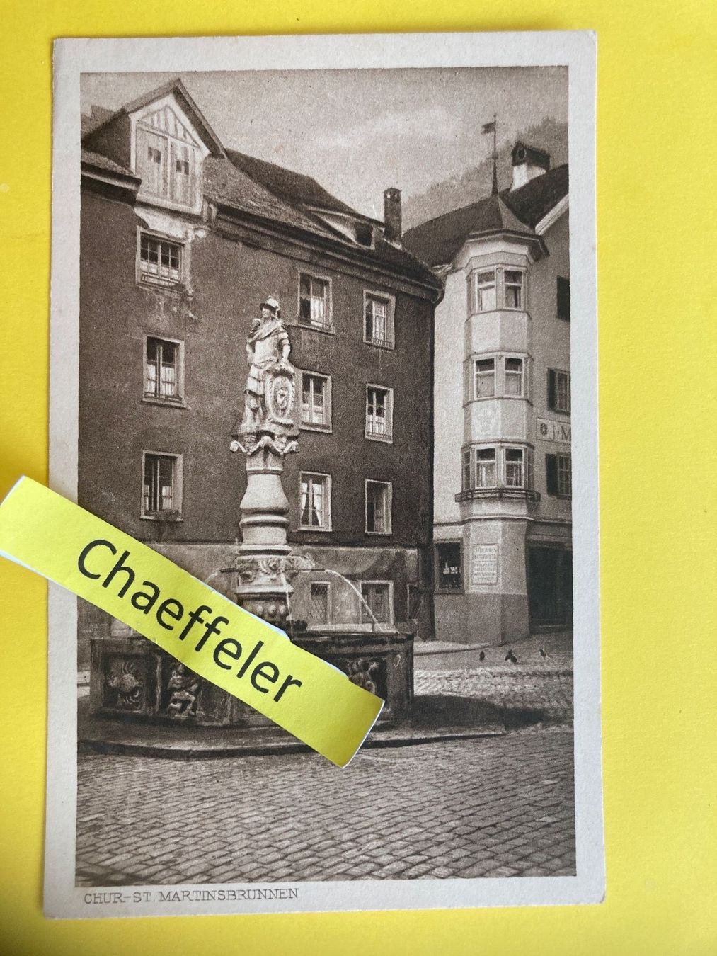 Ansichtskarten: Chur - Ast. Martinsbrunnen – Gebraucht aus Zürich von Chaeffeler