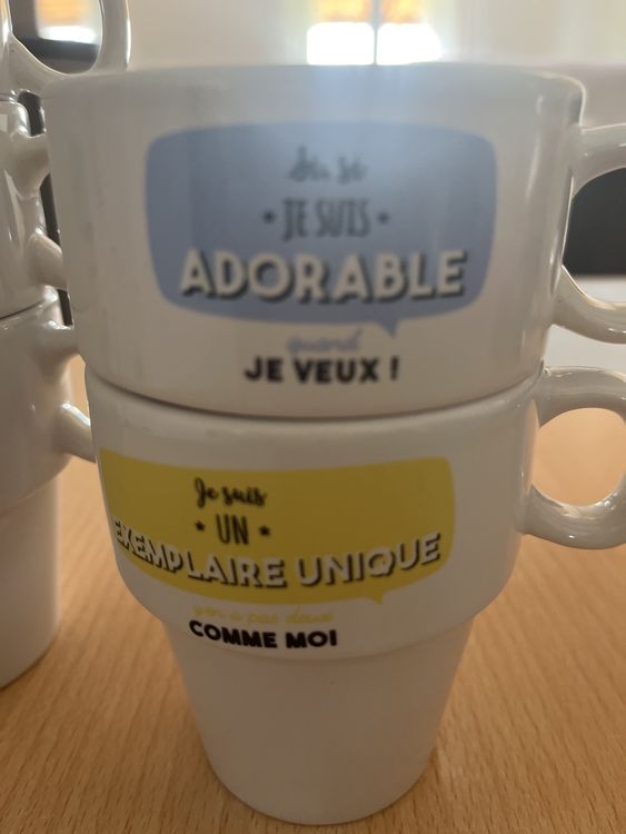 Tasses: Lot de 5 tasses originales "Je ne suis pas du matin"☕️☕️ – D'occasion à Chénens par Picco82 2