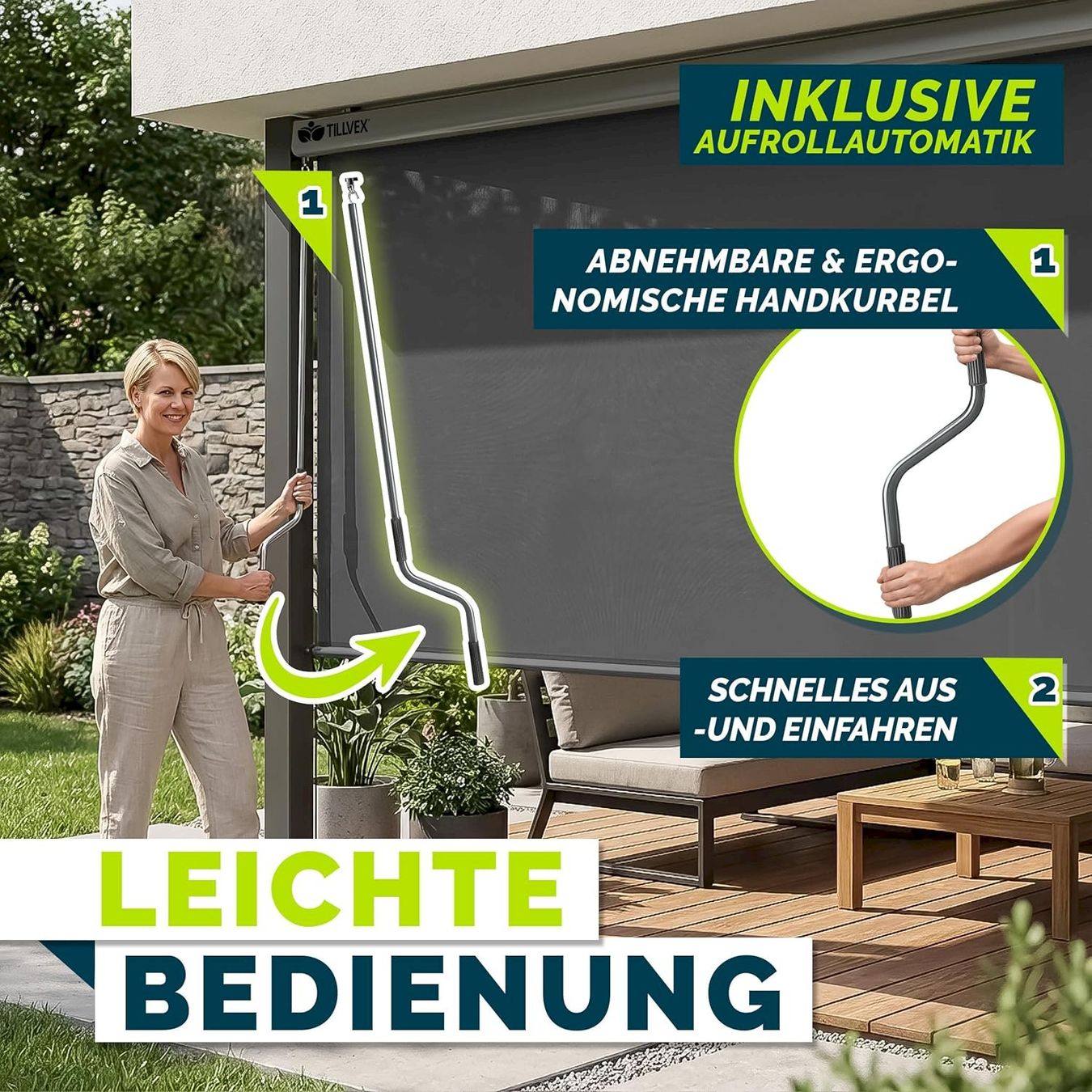 Markisen: Aussen-Senkrechtmarkise 200x250 anthraz. – Neu und originalverpackt aus Bottighofen von zaap 4