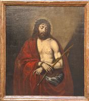 Dipinto antico, olio su tela, Ecce homo, XVII secolo