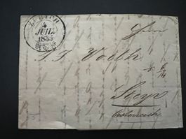Faltbrief 4. Juli 1835 von Zürich nach Steyr (V571)