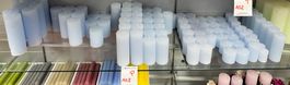 103 Posten Raureif Kerzen pastellblau aus Liquidation