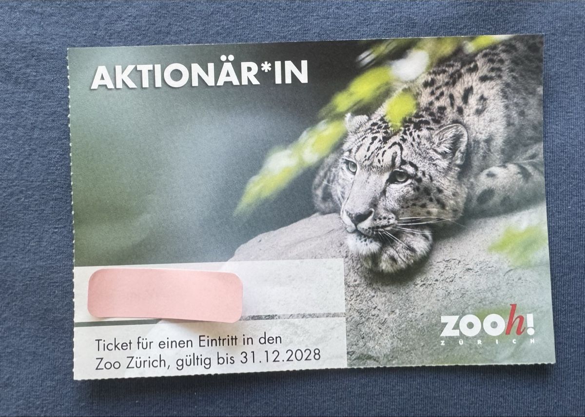Biglietti: Zürich Zoo Eintritt  – Nuovo (secondo la descrizione) da Jona venduto da noe_gc9h