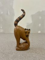 Holzfigur Madagaskar Lemur, Handgeschnitzt