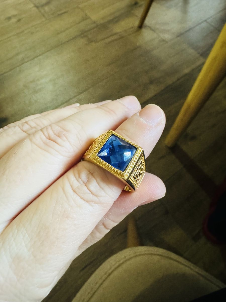 Ringe: Men Ring blue stone stainless steel big size – Neu und originalverpackt aus Aarburg von StavFashion 3