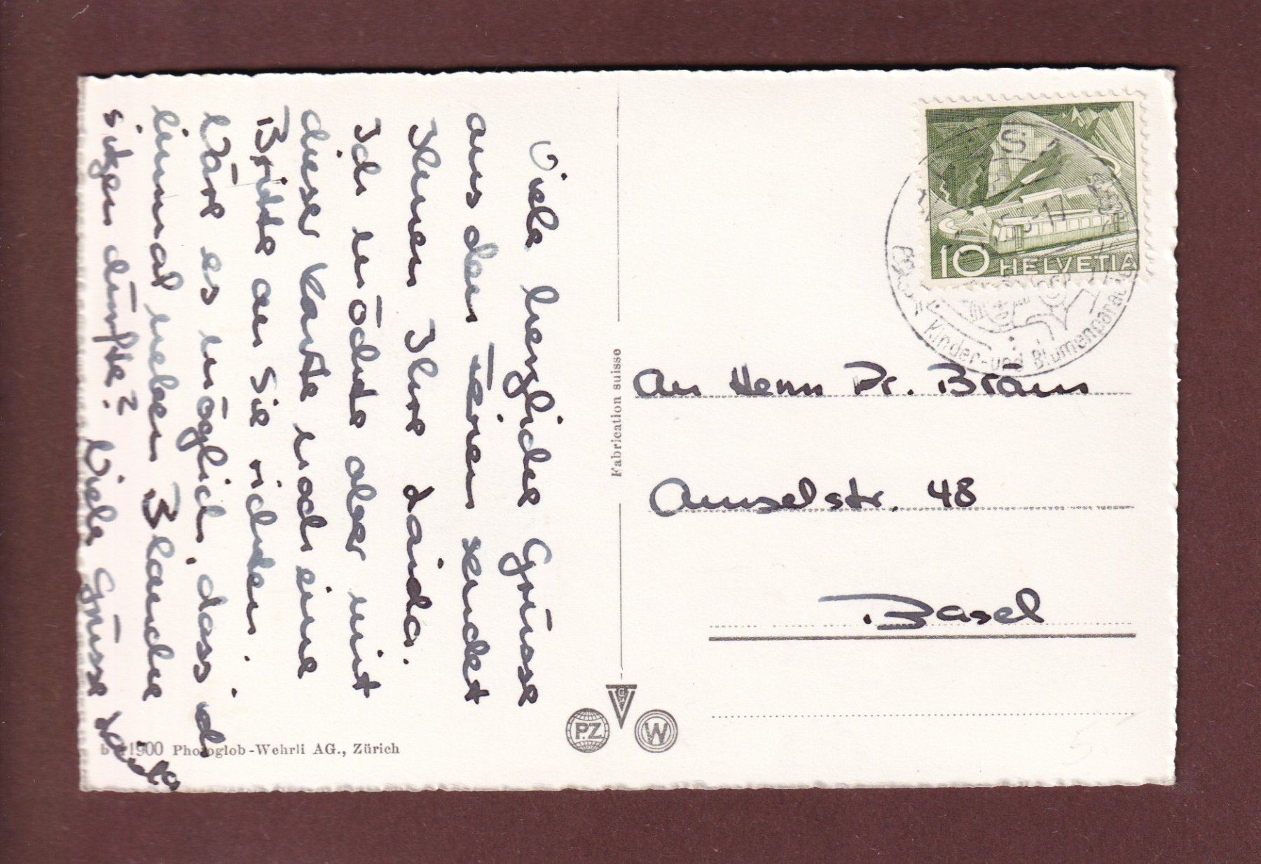 Cartoline postali: AROSA - Teilansicht - 1953 – Usato da Pully venduto da nicecards 1