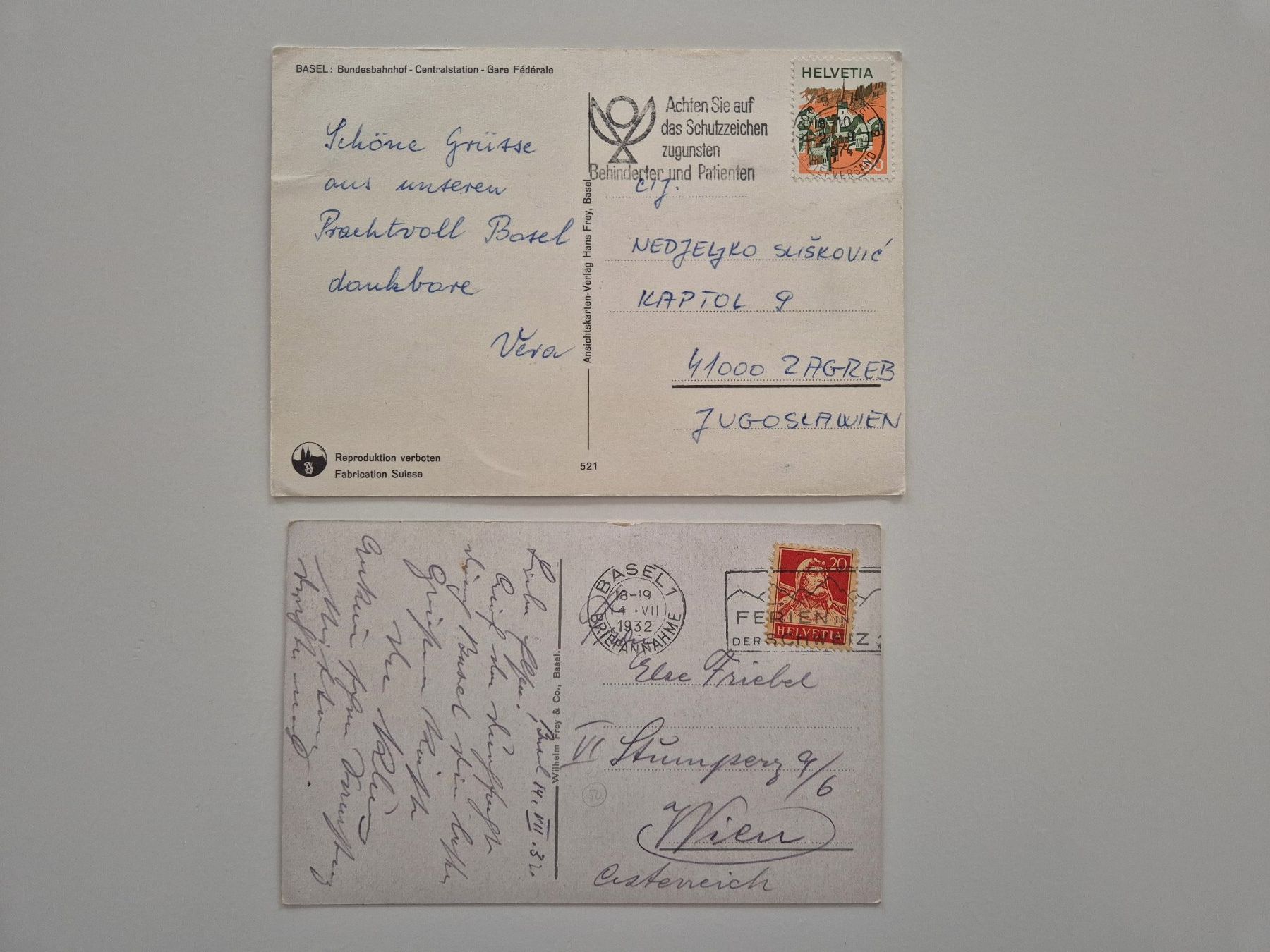 Cartoline postali: Basel, Centralbahnhof / Bahnhof SBB – Usato da Ettingen venduto da Pantograph163 1