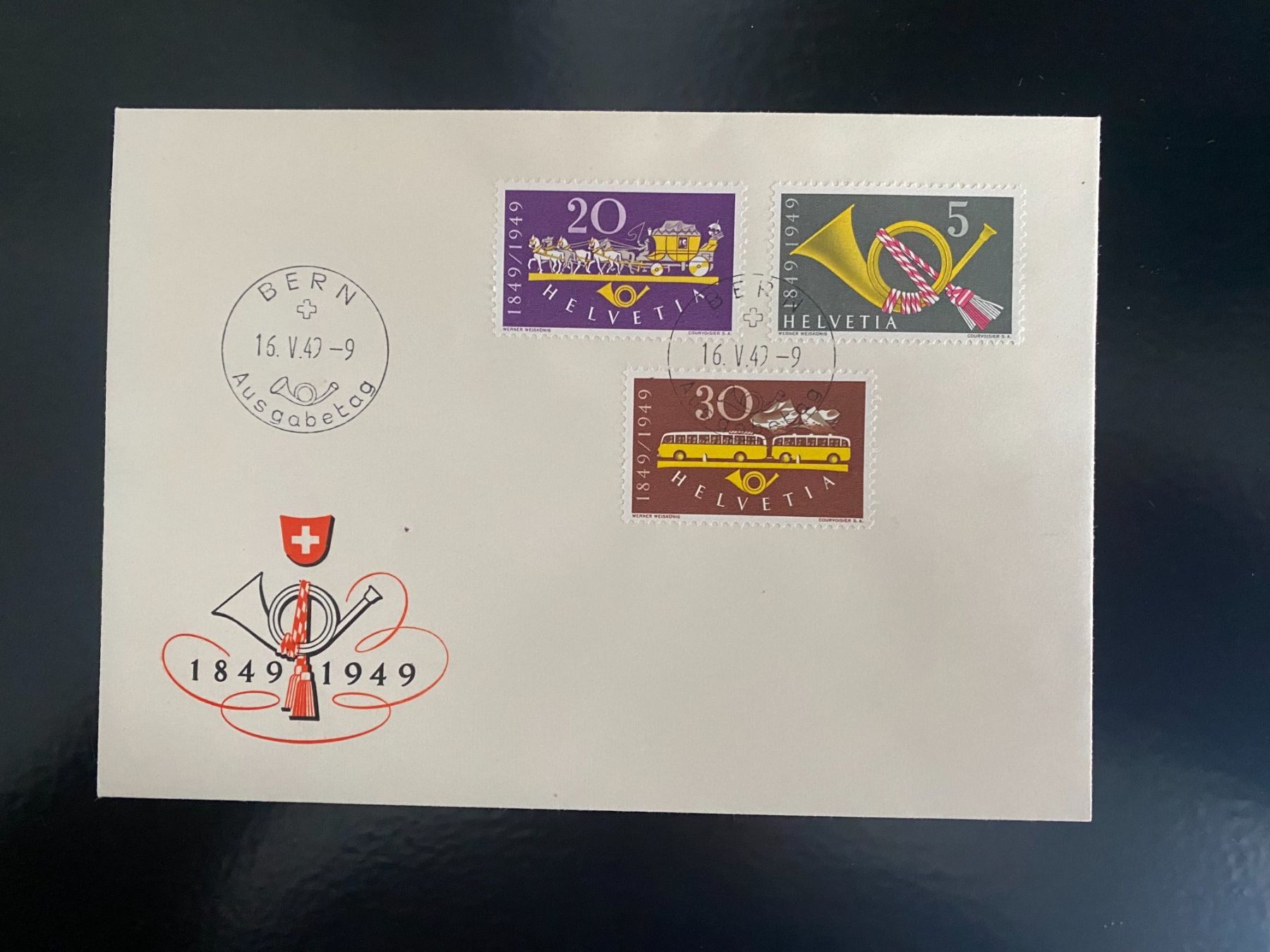 Tutti i francobolli: 1949 FDC / 100 Jahre Eigenössischte Post / Ohne adresse – Usato da Grand-Lancy venduto da Dany1973