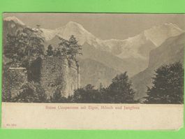 Ruine Unspunnen mit Eiger Mönch Jungfrau