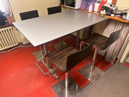 designer Bartisch MAZUVO mit 4 Barhocker drehbar 15x90xh98cm