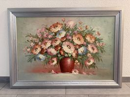 104cmbreitx74cmhoch/ Omen/ Ölgemälde Blumenstrauss in Vase