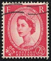 1952 Queen Elizabeth II Postage Revenue 2 ½ D Rot
