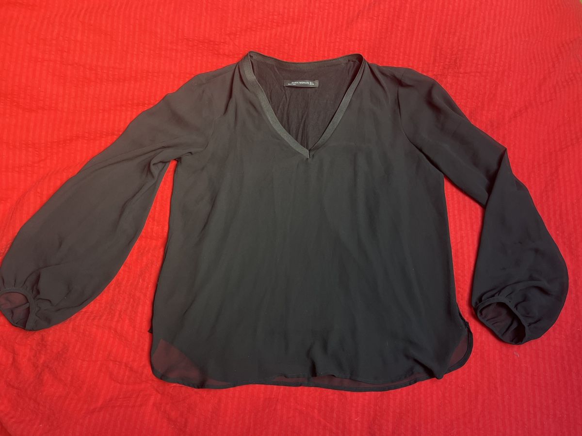 Zara Blusen: Zara woman Bluse schwarz gr. L – Gebraucht aus Kaisten von saleforfun