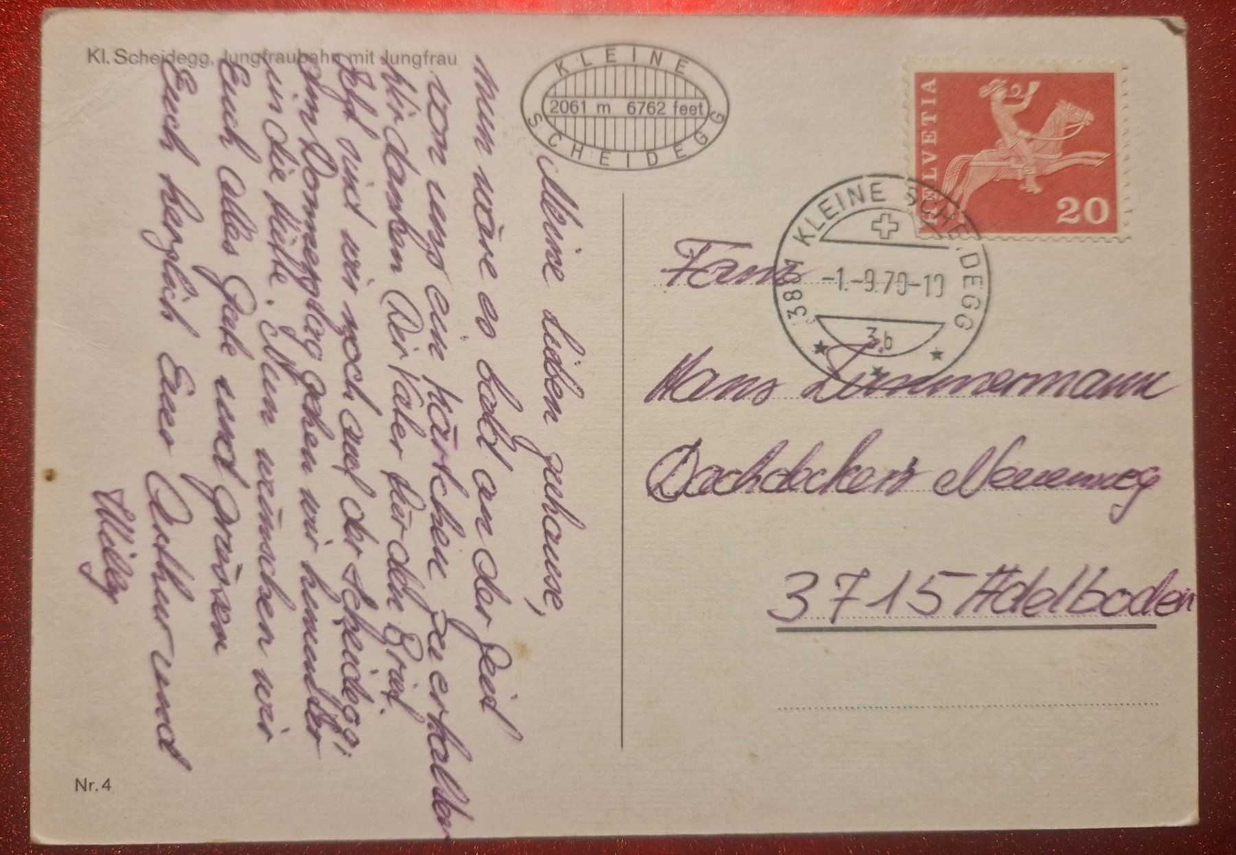 Cartoline postali: "Jungfraubahn" - 1970 – Usato da Melchnau venduto da Arthurius 1
