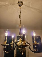 Elegante Lampe / Lüster Vollmessing, 5-flammig, top Zustand!