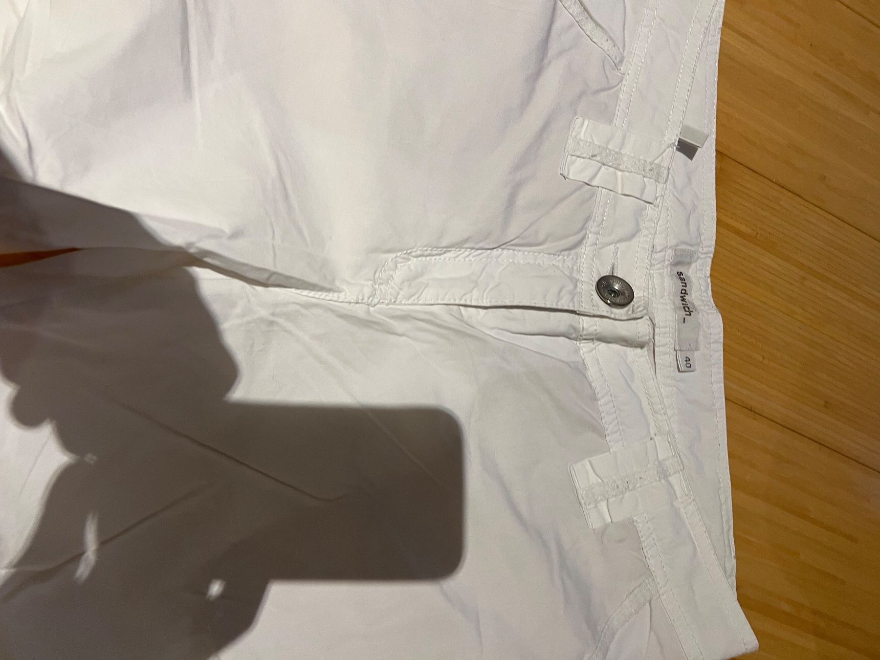 Pantaloni: Weisse Sommer Stoffhose Gr. 40 Sandwich – Usato da subingen venduto da gibo11 2
