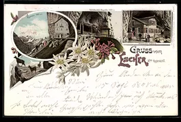 Lithographie Aescher /AI, Wildkirchli Kapelle, Wildkirchli G