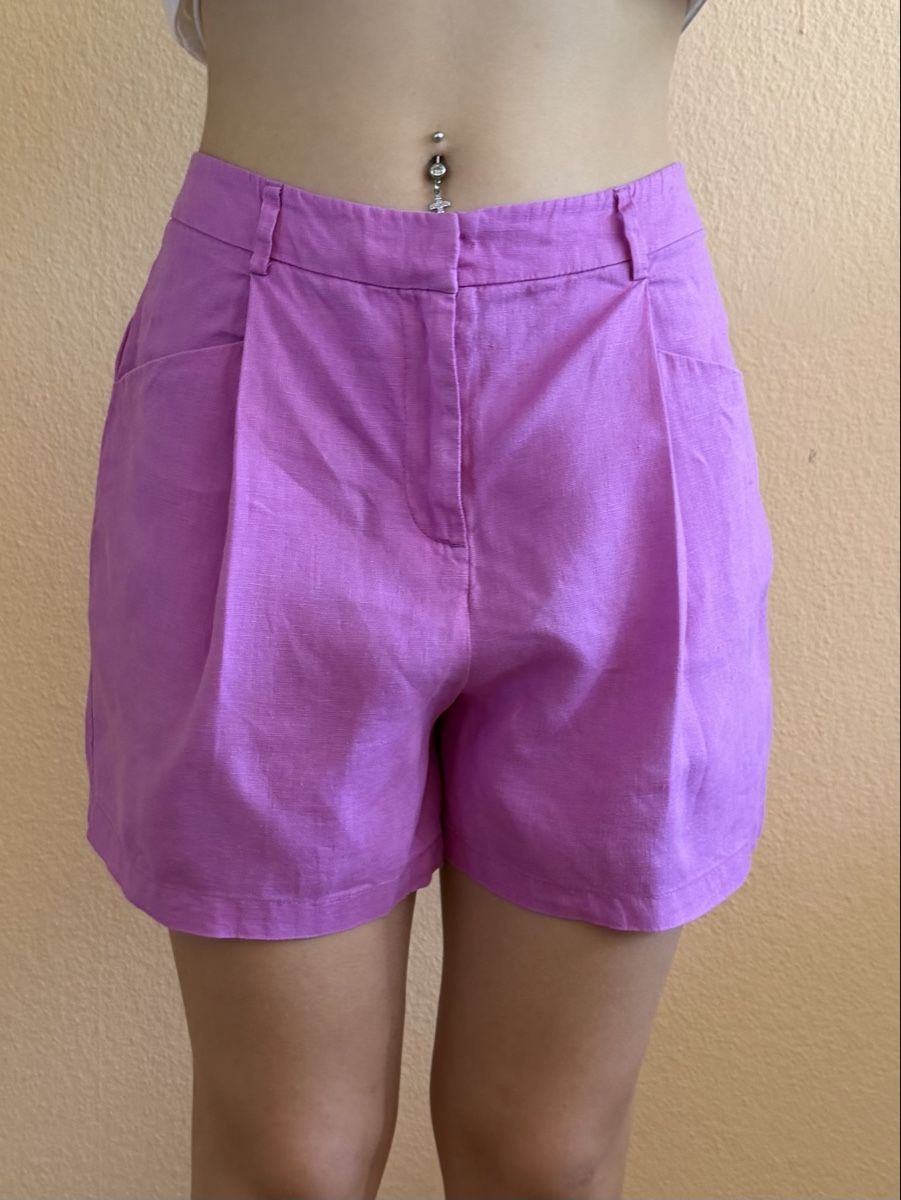 Benetton Pantalons: PINK LINEN SHORTS M – Neuf (Voir description) à Puplinge par yav_9r9f 2