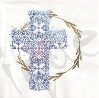 Serviette cross blue (1116) 3Stk.