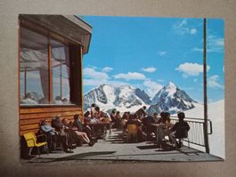 Ak Graubünden Corvatsch Terrasse Restaurant belebt