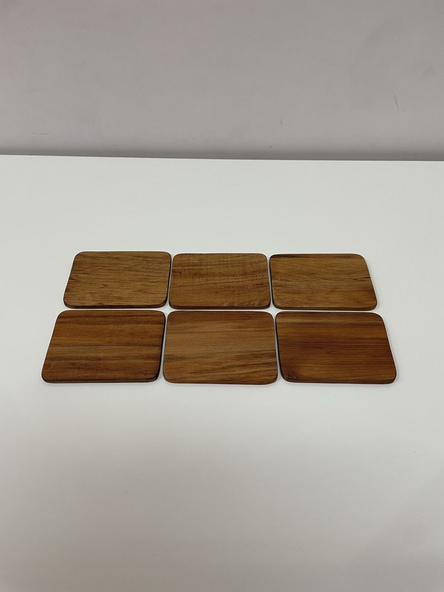 Untersetzer: Vintage Holz Untersetzer Set mit Ständer Glasuntersetzer – Gebraucht aus Zürich von Vintagewiesel 3