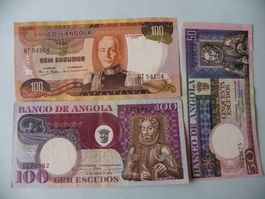 Angola Banknoten, 100 und 50 Escudos, Top Zustand!
