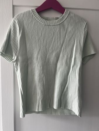 H&M Hellgrün top gerippt Gr.170 neuwertig