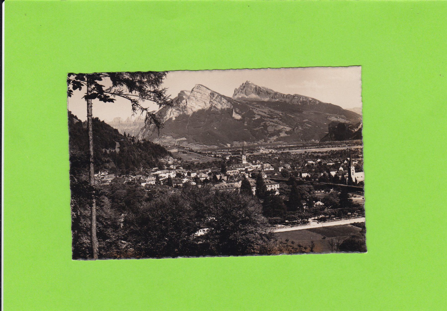 Cartoline postali: Bad Ragaz mit Gonzen&Alvier – Usato da St. Peterzell venduto da neckertal