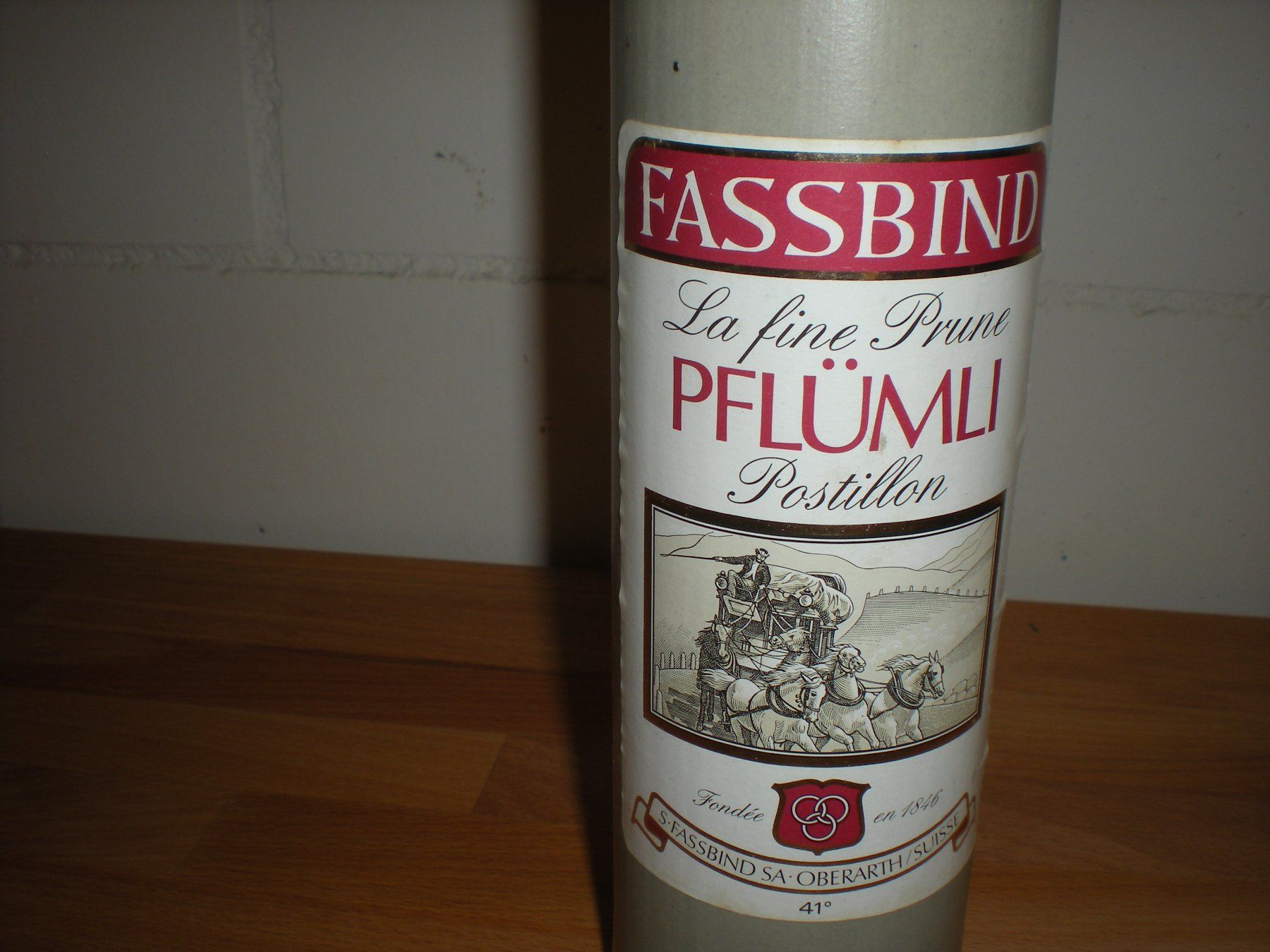 Spiritueux: FASSBIND LA FINE PRUNE PFLÜMLI POSTILLON – Neuf avec emballage d'origine à Muhen par panther61 1