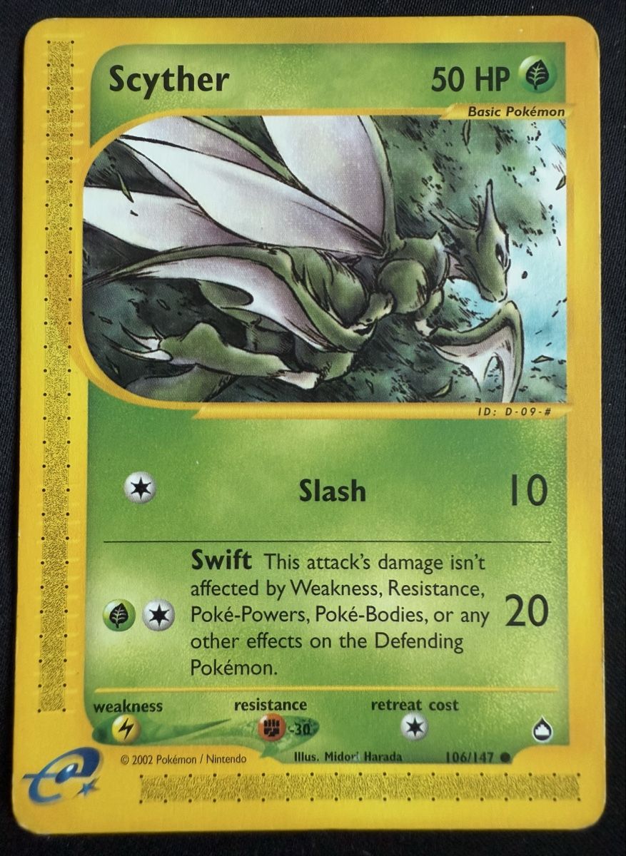 Pokémon Sammelbilder & Trading cards: Scyther Pokémon Aquapolis - 106/147 – Gebraucht aus Winterthur von SiddyPokemon