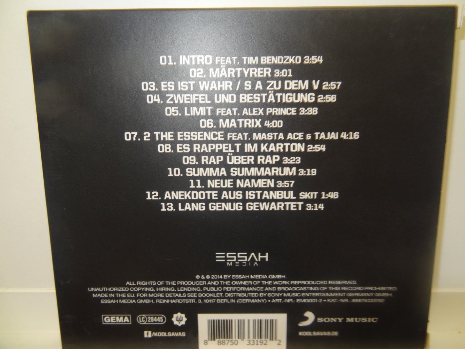 CDs: Kool Savas Maertyrer  cd – Gebraucht aus luzern von musicandart 1