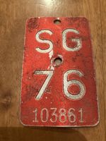 Altes Nummernschild SG 1976 für Sammler, 50.Geburtstag